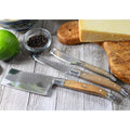 French Home 3 Piece Laguiole Connoisseur Olive Wood Cheese Set Brown