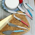 French Home 7 Piece Laguiole Cream Coral And Turquoise Cheese Knife And Spreader Set