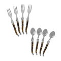 French Home 8 Piece Tortoise Shell Dessert Spoon And Fork Set 8 Piece Set