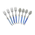 French Home 8 Piece Laguiole Dessert Cocktail Set With Shades Of Blue Handles
