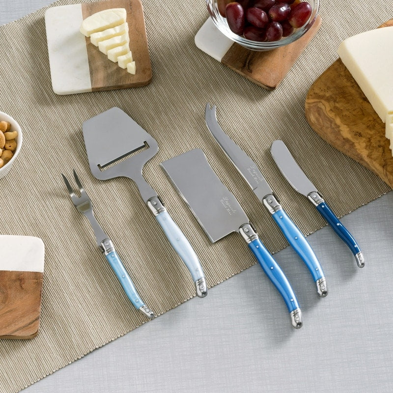 French Home Laguiole 5 Piece Cheese Knife Set Shades Of Blue