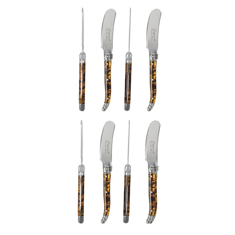French Home Laguiole 8 Piece Tortoise Shell Spreader Set