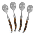 French Home Laguiole Set Of 4 Tortoise Shell Soup Spoons 4 Piece Set