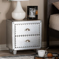 French Industrial 2 Drawer Nightstand