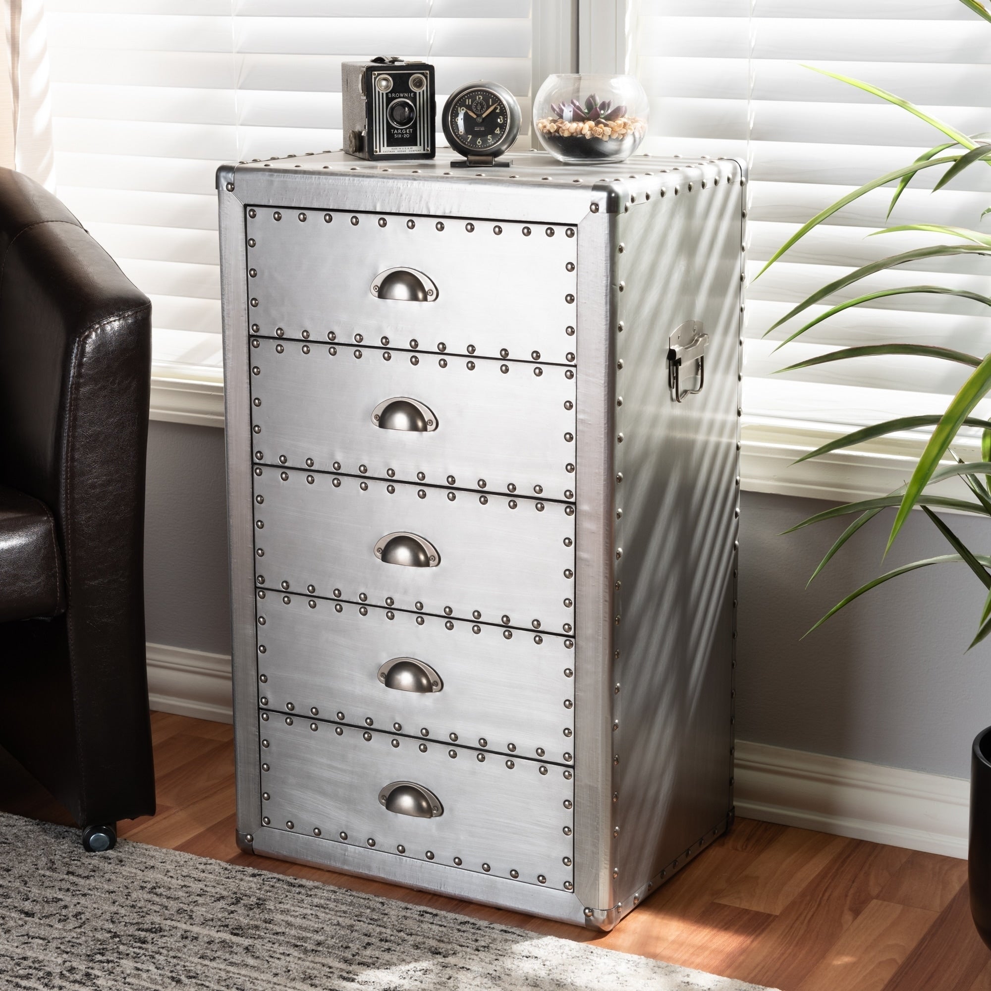 French Industrial 5 Drawer Chest