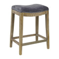 French Nailhead Valvet Counter Stool With Kickplate