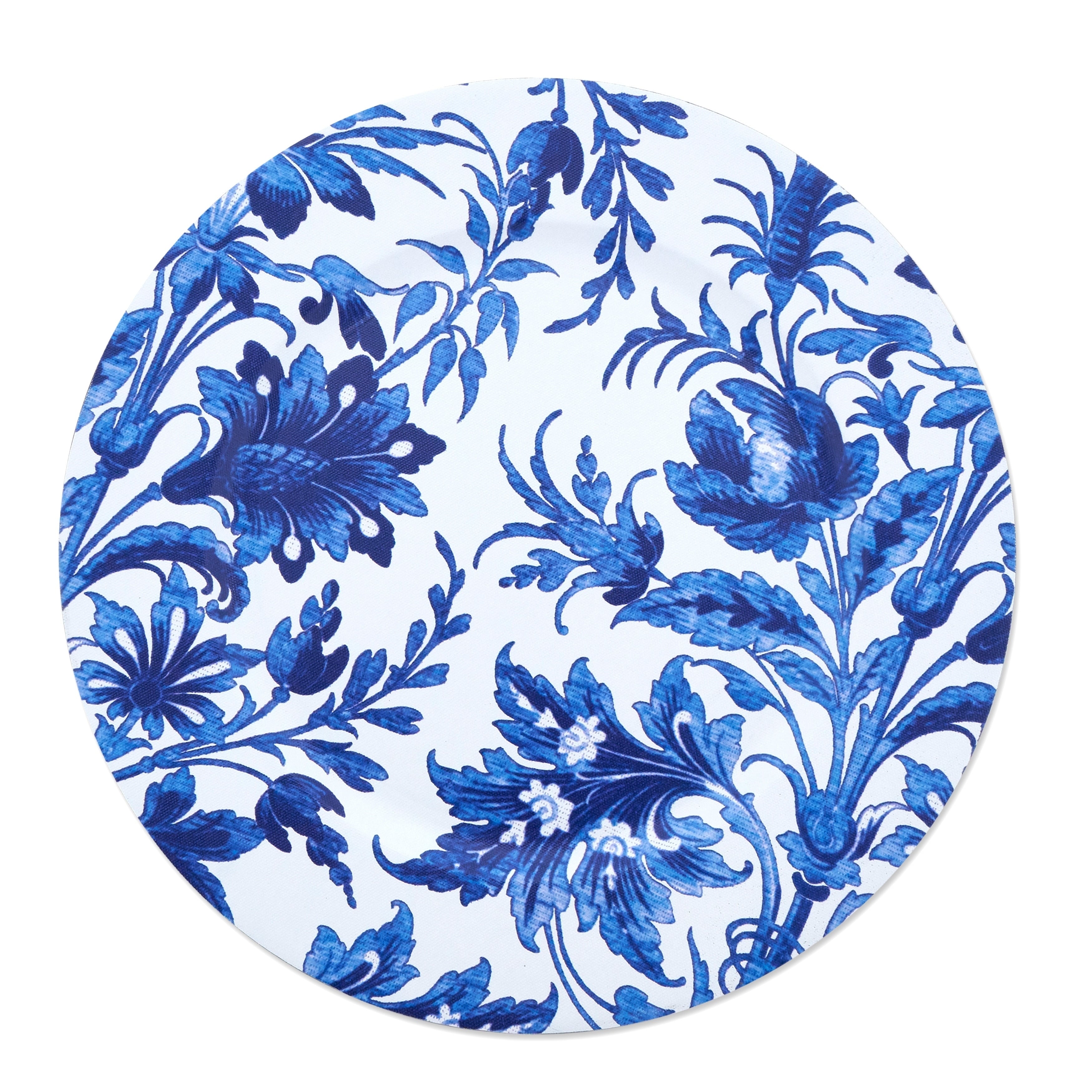 French Style Floral Print Decorative Charger Plate Set Of 4