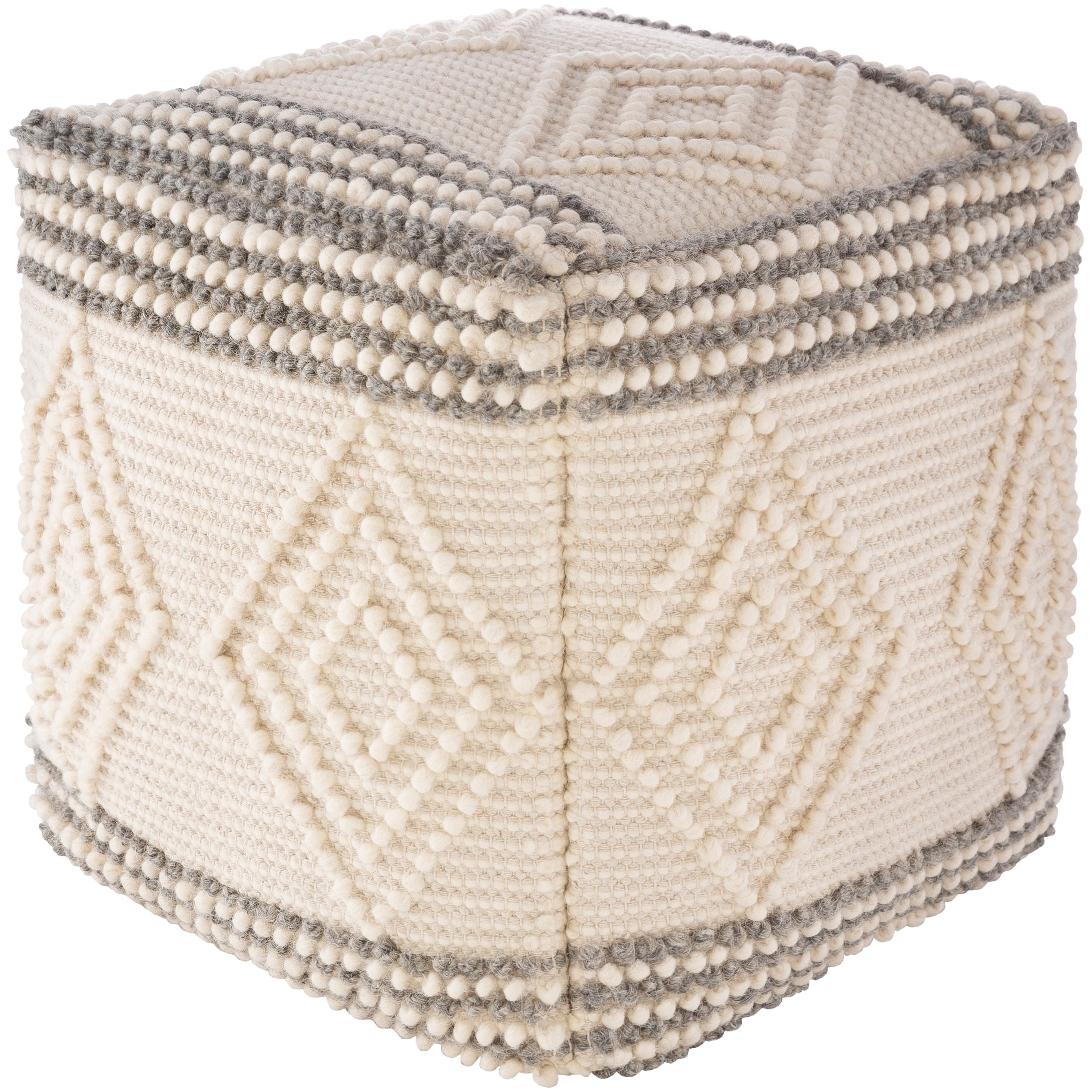 Freya Modern Rustic 18 Inch Cube Pouf