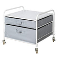 Fridge Stand Supreme White Frame With Light Gray Drawers