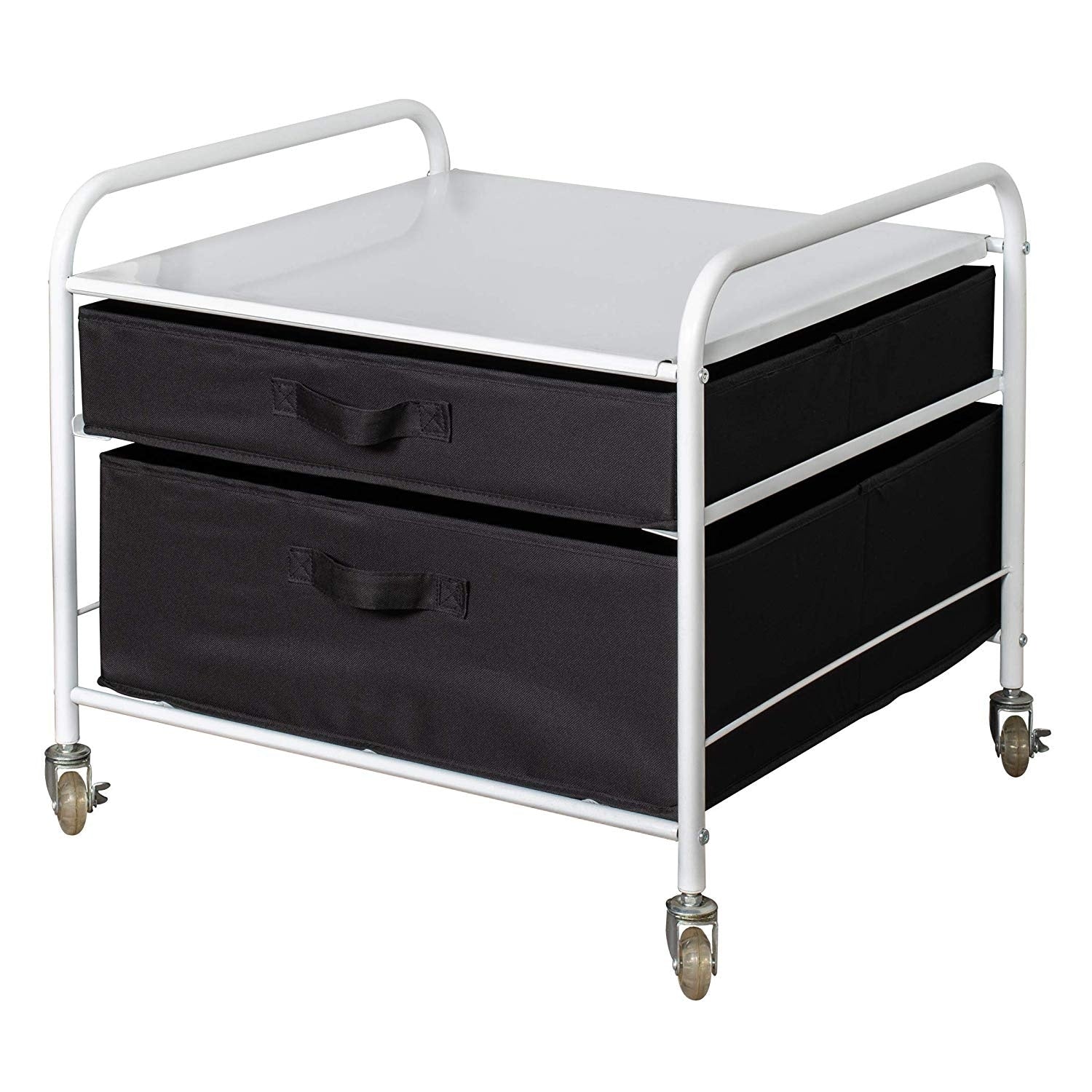 Fridge Stand Supreme White With Black Drawers