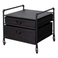 Fridge Stand Supreme Black Pipe Frame With Black Drawers