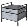Fridge Stand Supreme Black Pipe Frame With Light Gray Drawers