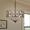 Fridrick Rustic Bronze 3 Light Pendant With Crystal Shade