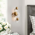 Frieda 2 Light Brushed Brass Glass Flower Wall Sconce 9 W X 16 H X 5.5 D