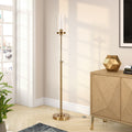 Frieda Blackend Bronze Floor Lamp Seeded Glass