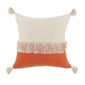 Fringe Festival Orange Color Block Throw Pillow