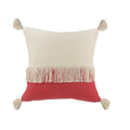 Fringe Festival Raspberry Color Block Throw Pillow
