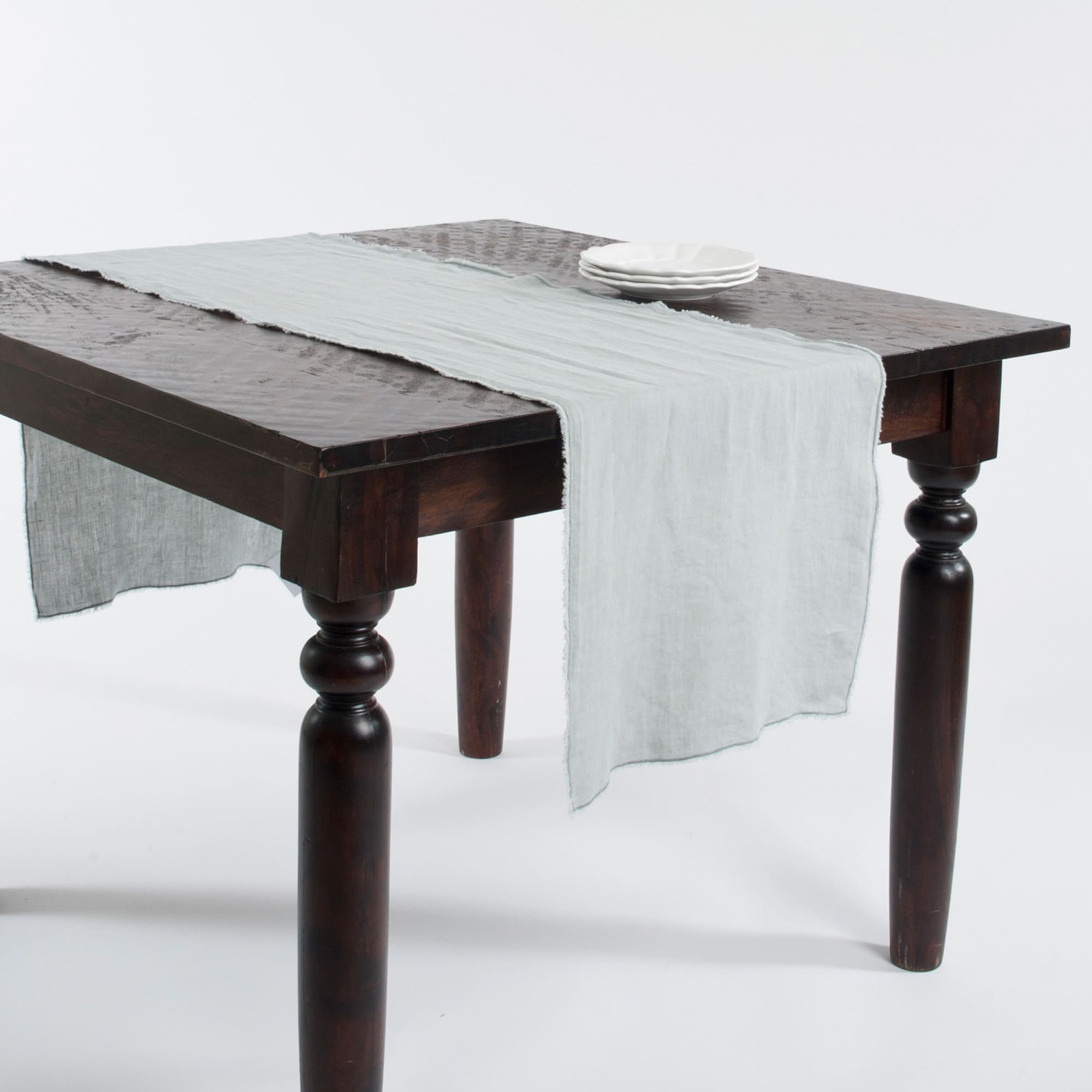 Fringed Linen Design Stone Washed Runner