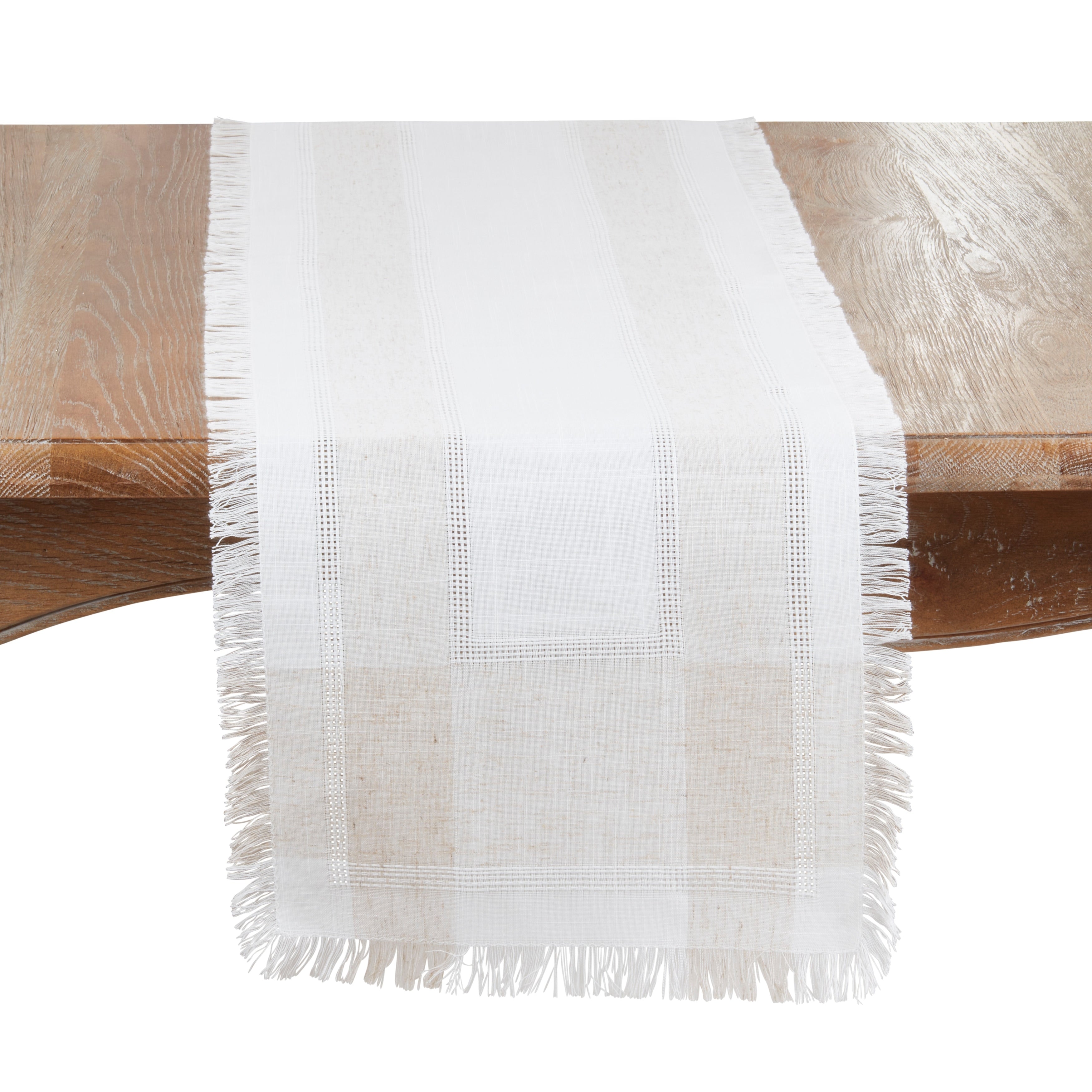 Fringed Table Runner Non Reversible Decorative Table Runner For Dining Console Tables