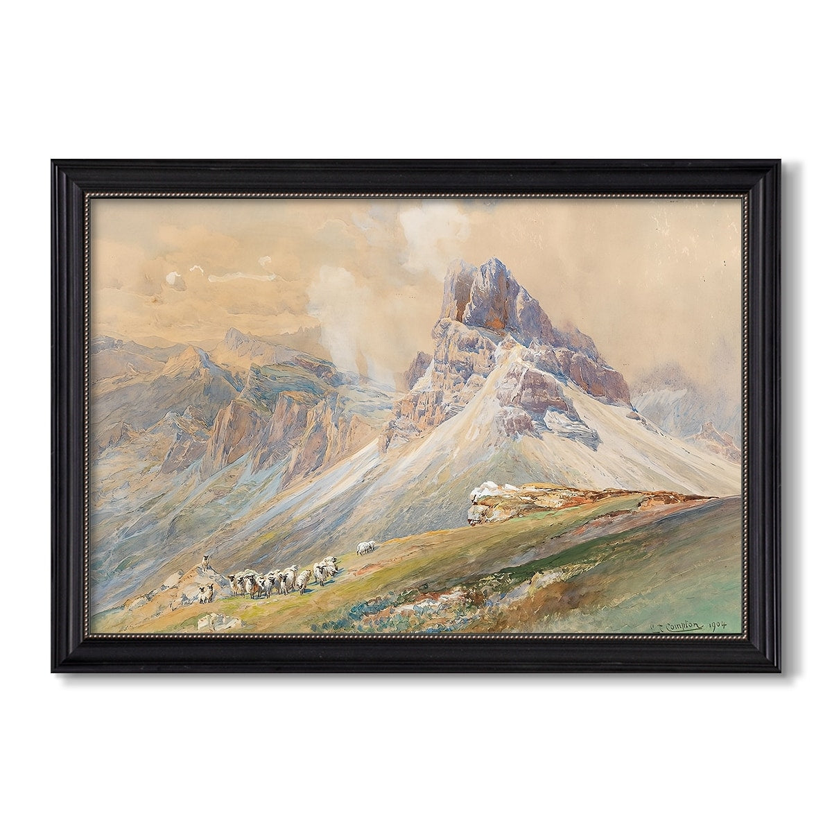 From The Dolomites 1904 Edward Theodore Compton Custom Framed Canvas