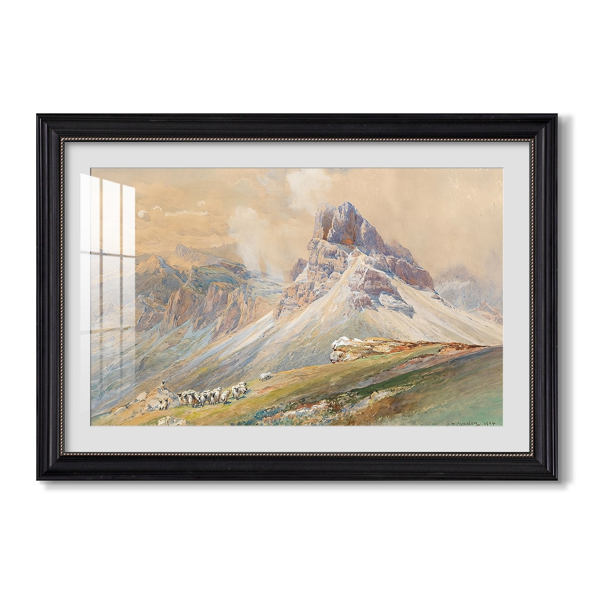 From The Dolomites 1904 Edward Theodore Compton Custom Framed Print