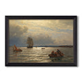 From The Inlet Of Oslo 1874 Hans Gude Custom Framed Canvas