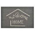 Evideco Sheltered Printed Front Door Mat Welcome Home Coir Coco Fibers Rug 24X16 Inch Grey