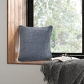 Frost Blue Woven Throw Pillow