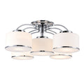 5 Light Flush Mount With Chrome Finish