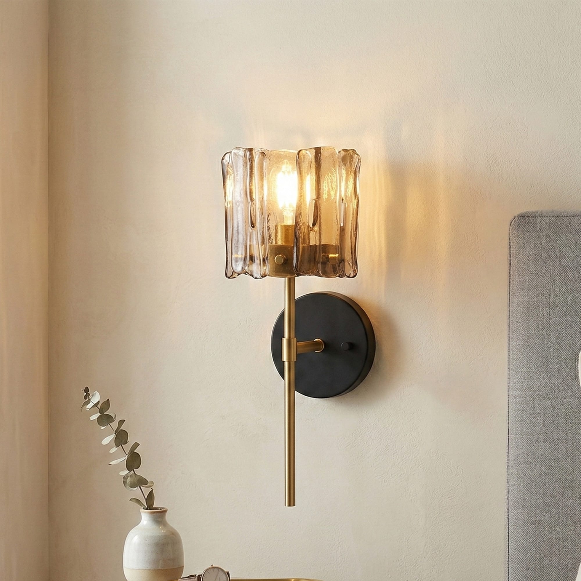 Frosted Glass Metal Single Double Light Indoor Wall Sconce.