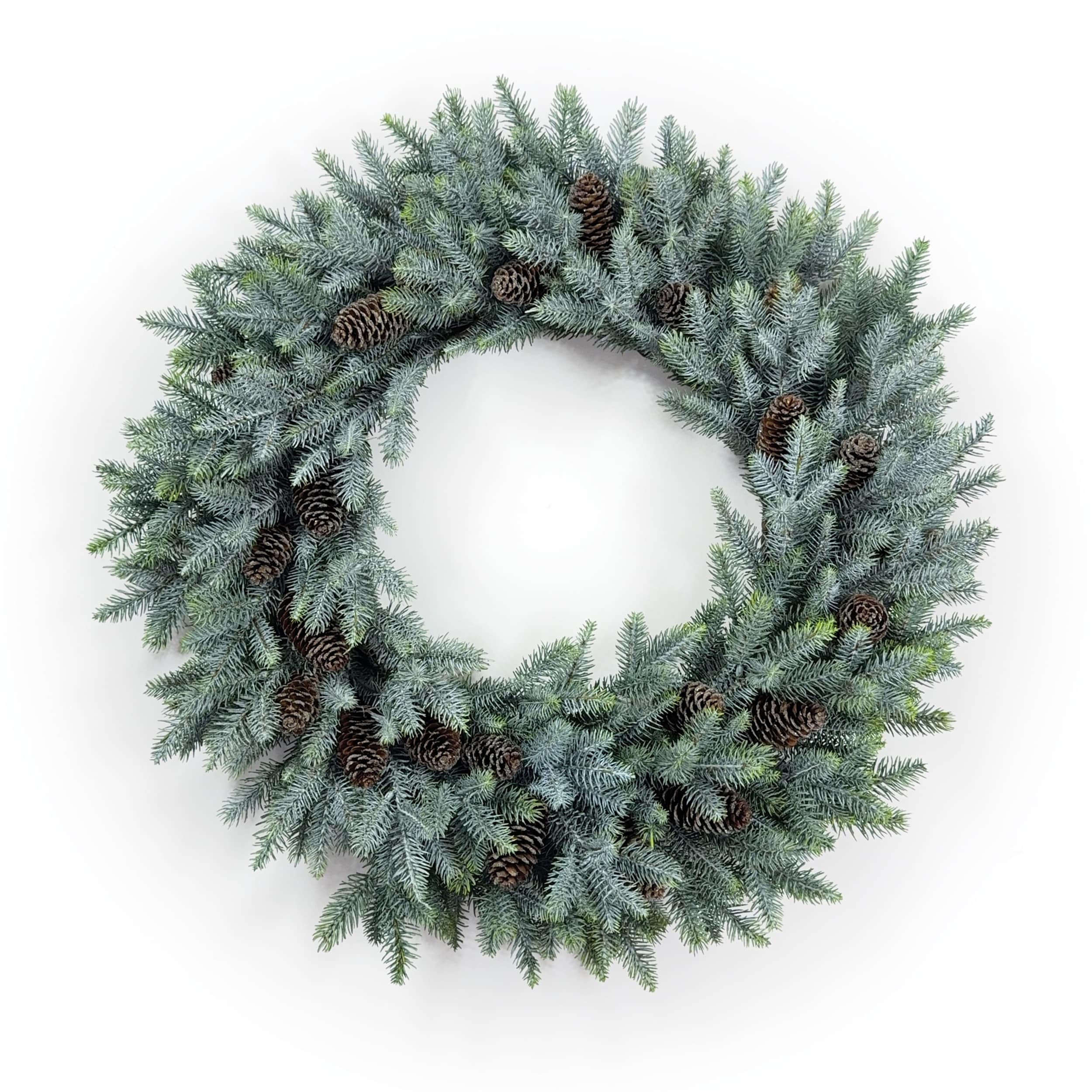Frosted Pine And Pinecone Wreath 24