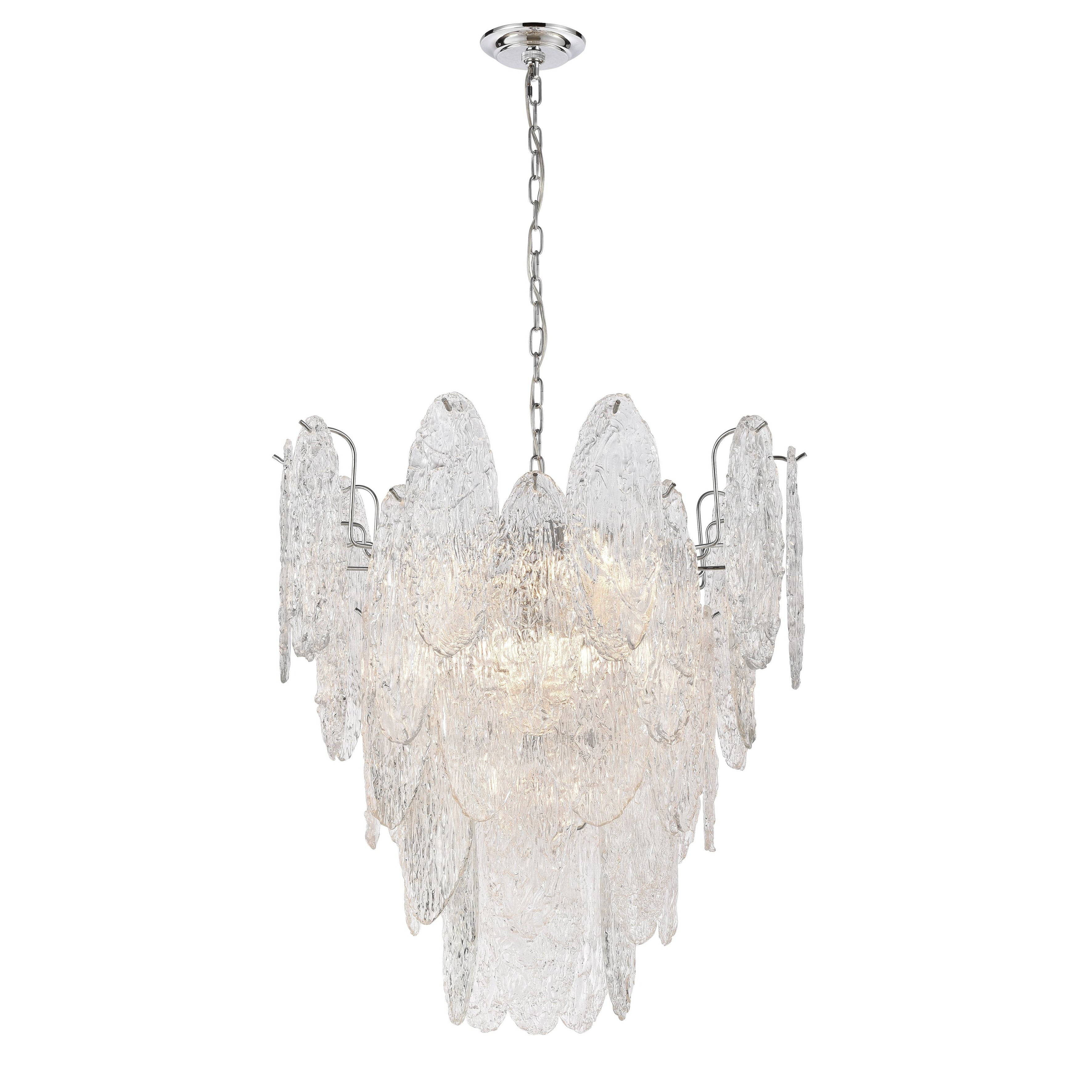 Frozen Cascade 26 Inch Wide 9 Light Chandelier In Polished Chrome 26In W