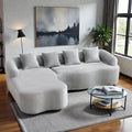 Full Compression L Shaped Sectional Sofa With Curved Chaise Modular Chenille Couch For Apartment Living Room