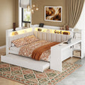Full Daybed With Trundle Desk Charging Shelf Led Storage Rail Upholstered Wraparound Backrest By Harper Bright Designs