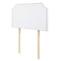 Full Full Xl Bevel Tacked Plush Headboard With Legs White