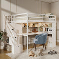 Full Loft Bed Frame With Wardrobe Desk Led Lighting By Harper Bright Designs