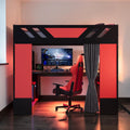 Full Loft Bed With Desk Shelves And Rgb Lights Wood Loft Bed Frame With Curtains Usb Charging Workspace