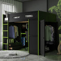 Full Loft Bed With Gaming Desk Wardrobe Usb Port And Rgb Lighting
