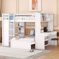 Full Loft Bed With Twin Bed Desk Wardrobe Shelves