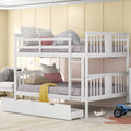 Full Over Full Bunk Bed With Drawers Solid Pine Construction