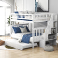 Full Over Full Bunk Bed With Trundle Staircase Storage