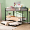 Full Over Full With Trundle Metal Bunk Bed No Box Spring Needed Easy Assemble