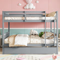 Full Over Full Rubber Wood Bunk Bed With 2 Drawers Into 2 Full Beds Full Size Bunk Bed With Ladder And Safety Guardrails