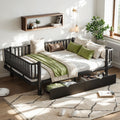 Full Queen Size Platform Bed With Storage Drawers And Upgraded Safety Design