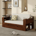 Full Size 4 In 1 Daybed With Desk Storage Drawers Hydraulic Armrests