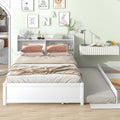 Full Size Bed With Trundle And Bookcase Headboard Storage Design