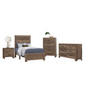 Full Size Bedroom Set Brown Finish Panel Design 4 Piece Set With Bed Nightstand Dresser And Chest