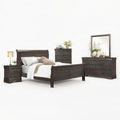 Full Size Bedroom Set Gray Finish 5 Piece Set With Bed Dresser Mirror Chest And Nightstand