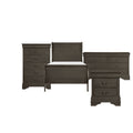 Full Size Bedroom Set Traditional Carved Wood Design Gray Finish 4 Piece Set With Bed Nightstands And Dresser