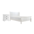 Full Size Bedroom Set White Finish 2 Piece Set With Bed And Nightstand